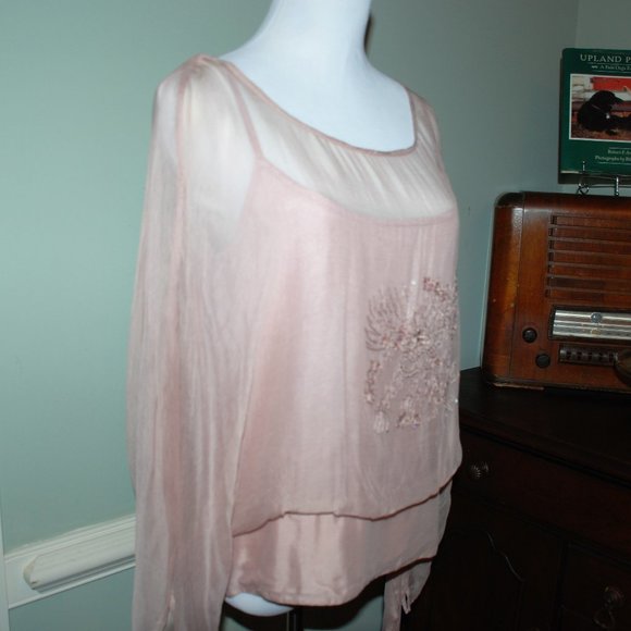 NWT Vintage Victorian Inspired Sheer Blouse - Picture 2 of 4